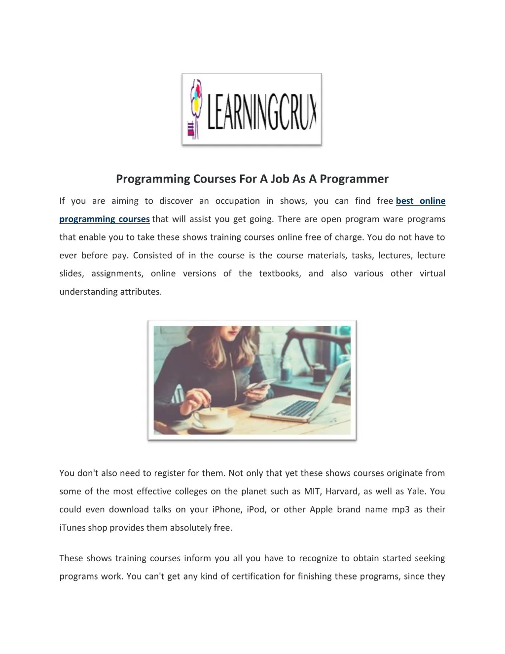 programming courses for a job as a programmer