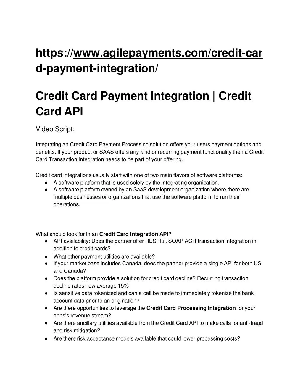 https www agilepayments com credit car d payment integration