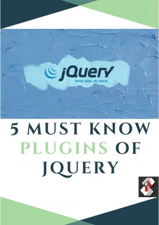 Which Are 5 Well-Known Plug-Ins of J query? - slide 1
