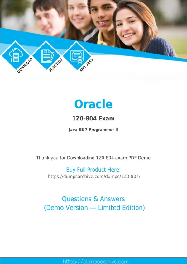 1Z0-804 Exam Dumps - Affordable Oracle 1Z0-804 Exam Dumps - 100% Passing Guarantee