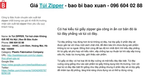 Túi Zipper Giá Sỉ - bao bi bao xuan - 096 604 02 88