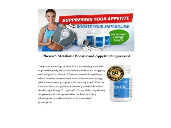 Phen375 Metabolic Booster and Appetite Suppressant