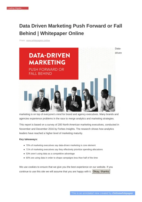 Data Driven Marketing Push Forward or Fall Behind