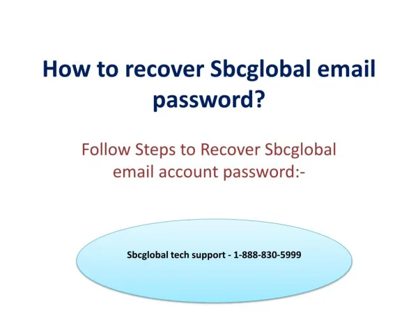 how to recover Sbcglobal email account password