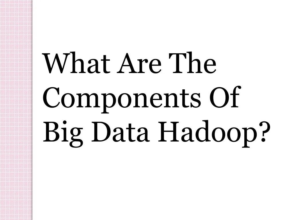 what are the components of big data hadoop
