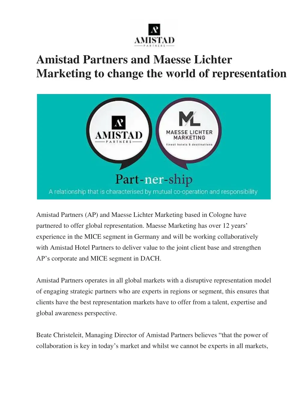 amistad partners and maesse lichter marketing