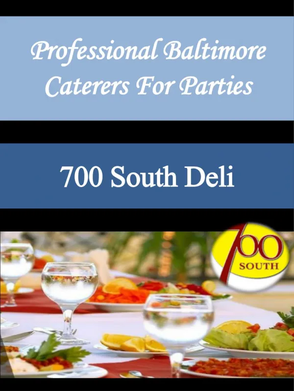 Professional Baltimore Caterers For Parties