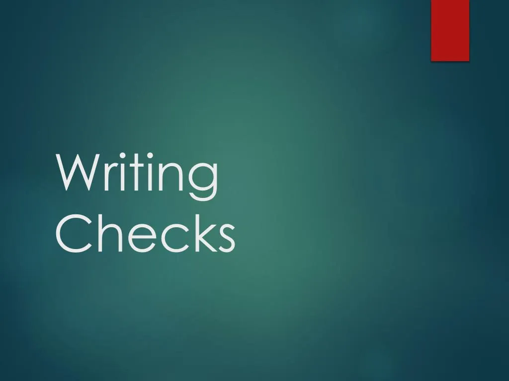 writing checks