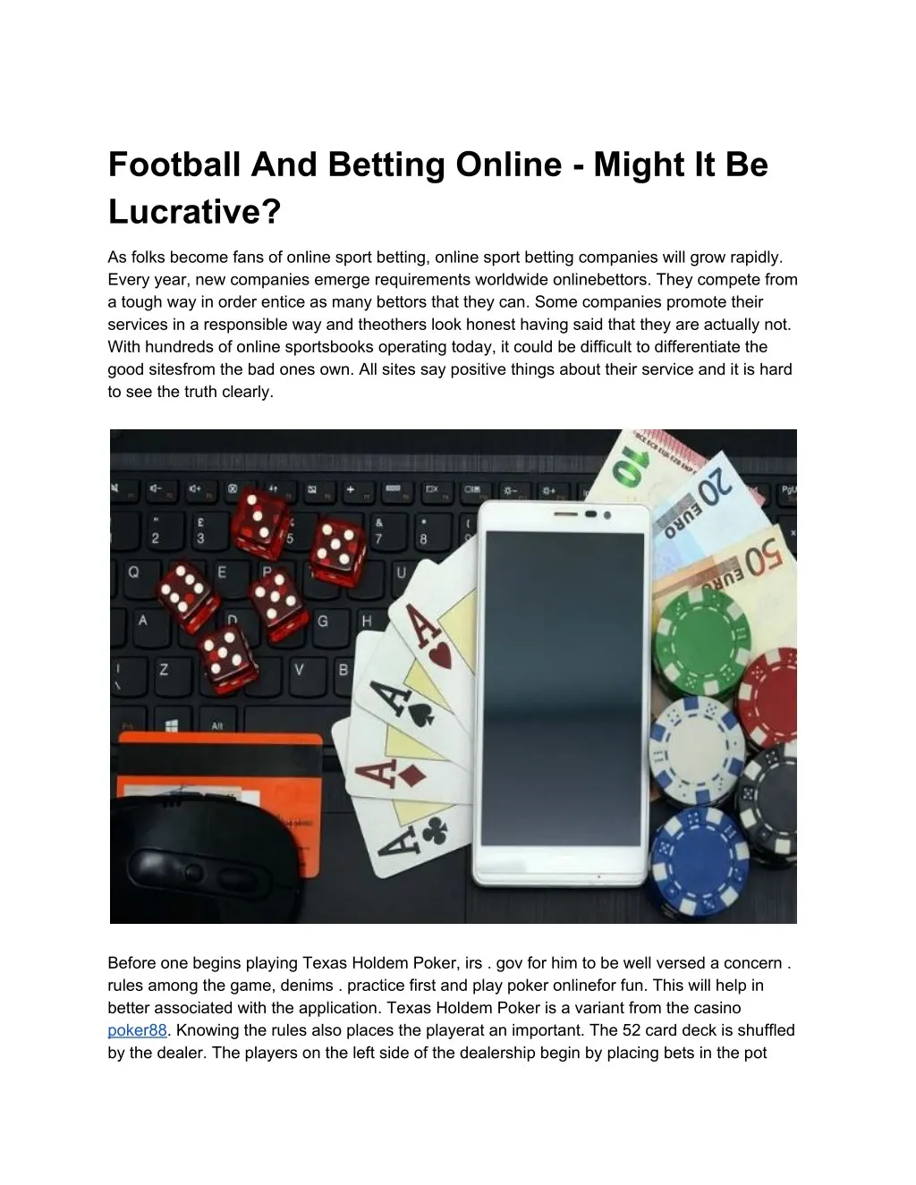 football and betting online might it be lucrative