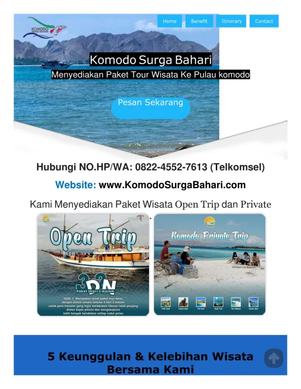 No.HP/WA:0822-4552-7613 | KOMODO CRUISE BOAT TOUR