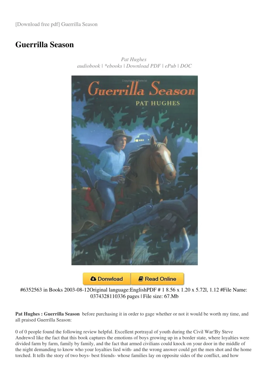 download free pdf guerrilla season
