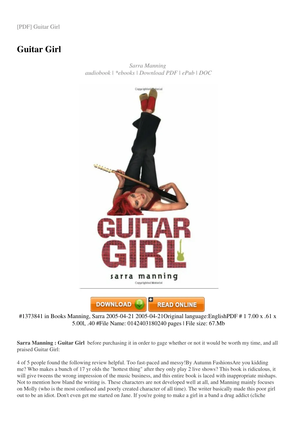 pdf guitar girl