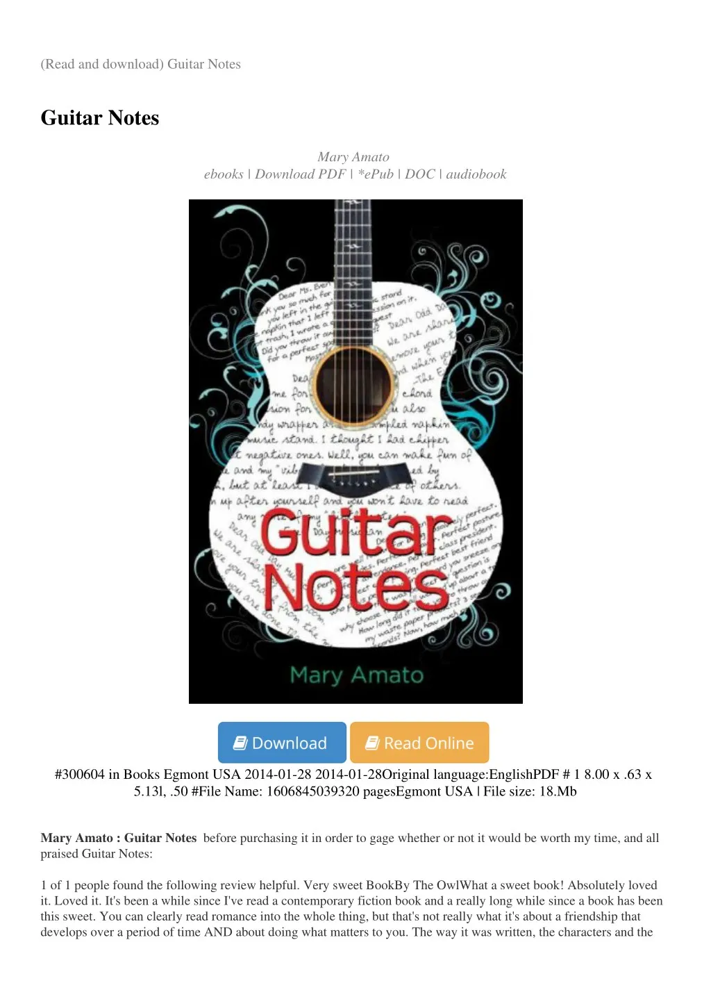 read and download guitar notes