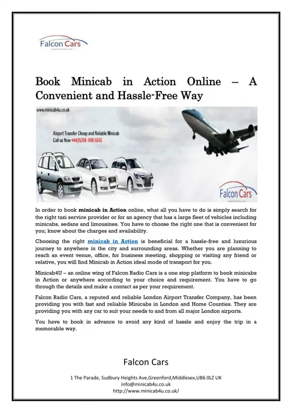 Book Minicab in Action Online – A Convenient and Hassle-Free Way