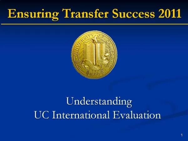 Understanding UC International Evaluation
