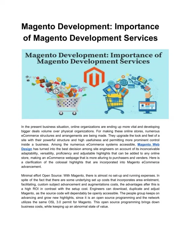 Magento Development: Importance of Magento Development Services