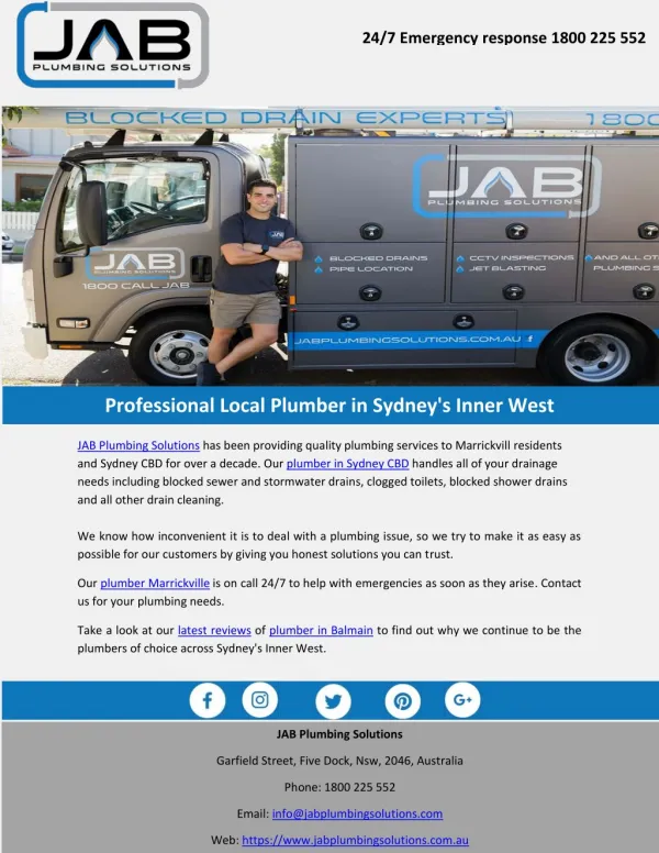Professional Local Plumber in Sydney's Inner West