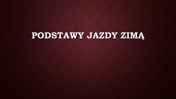podstawy jazdy zim