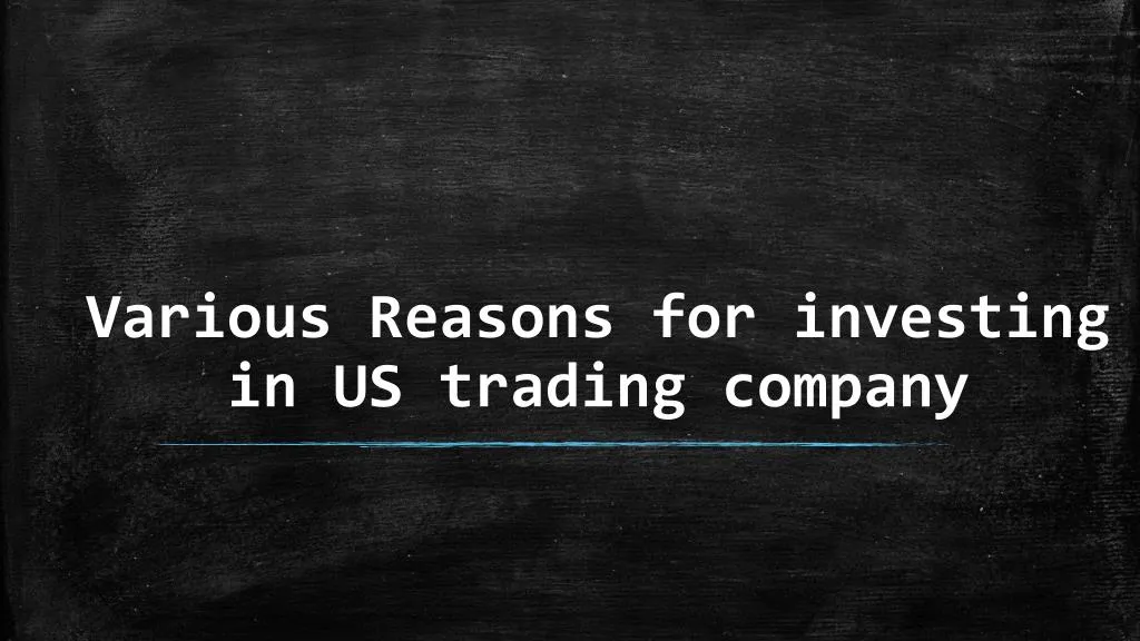 various reasons for investing in us trading company