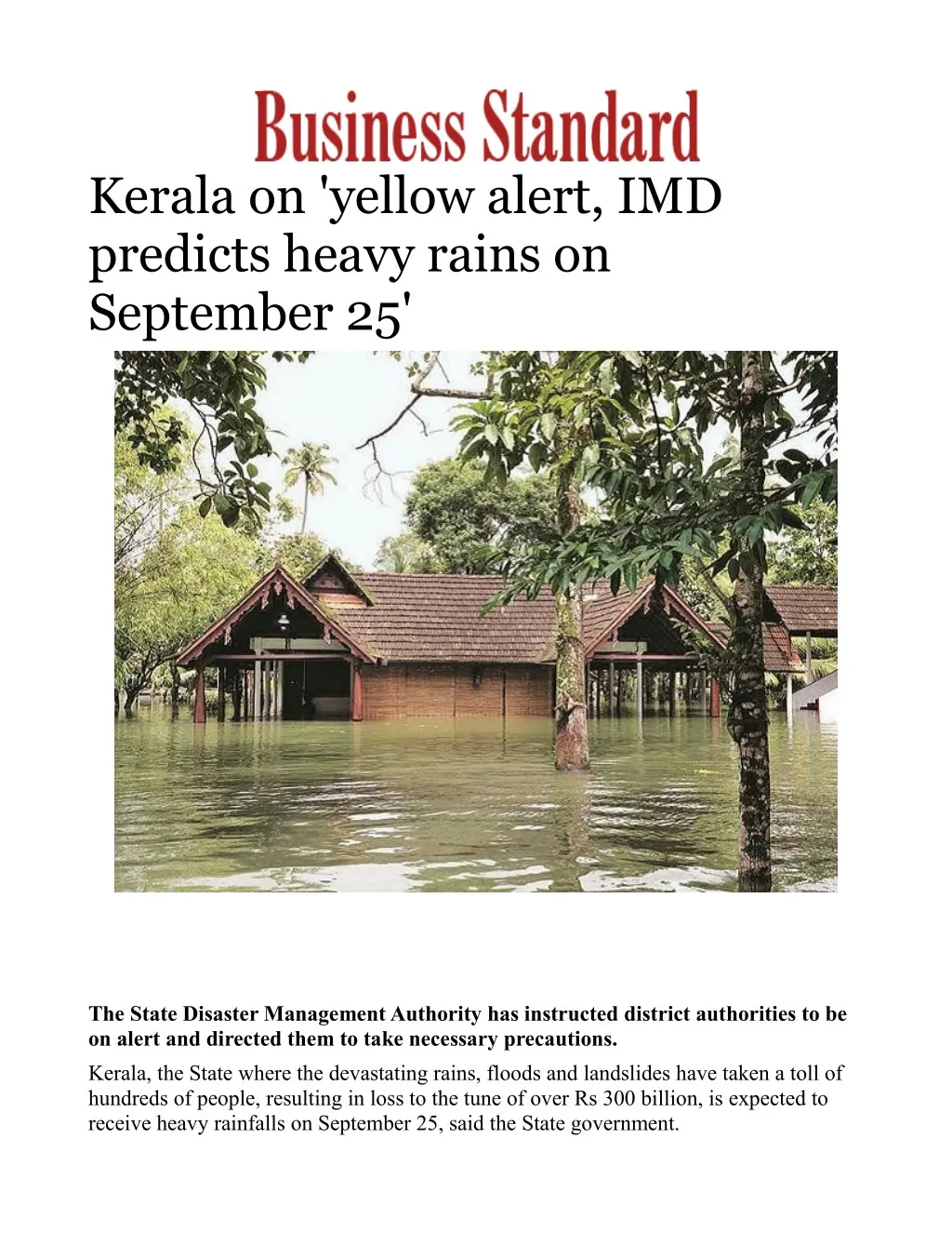kerala on yellow alert imd predicts heavy rains