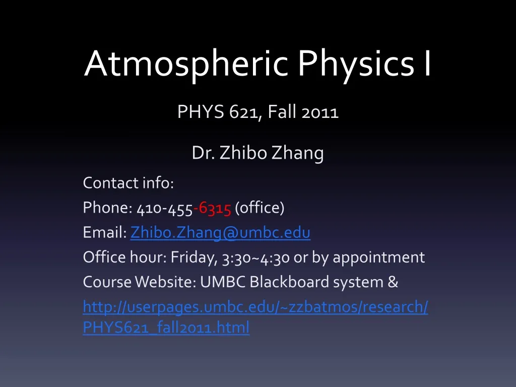 atmospheric physics i