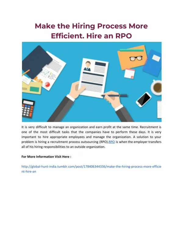 Make the Hiring Process More Efficient. Hire an RPO