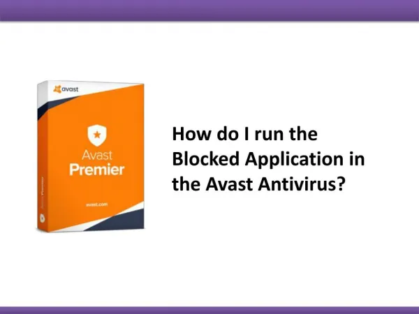 How do I run the Blocked Application in the Avast Antivirus?