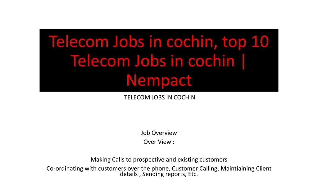 telecom jobs in cochin top 10 telecom jobs in cochin nempact