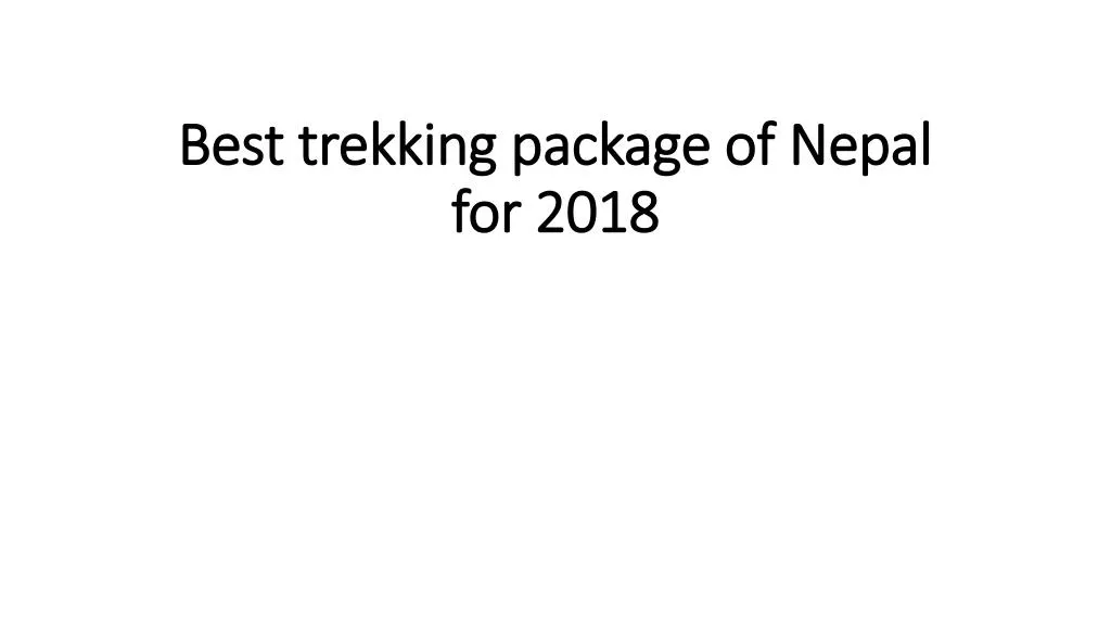 best trekking package of nepal for 2018