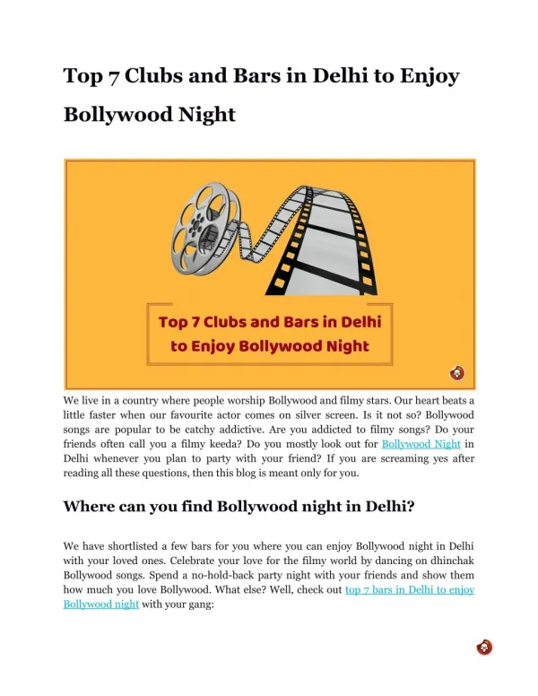 Top 7 Clubs and Bars in Delhi to Enjoy Bollywood Night