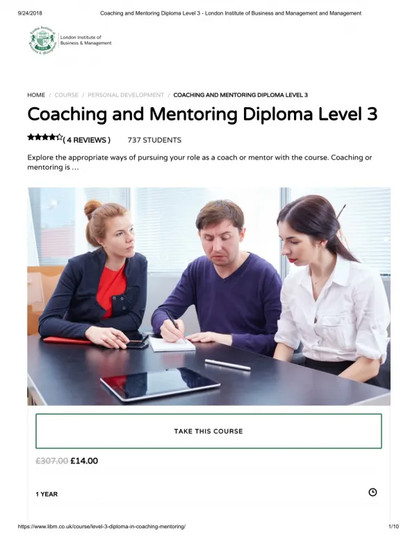 Coaching and Mentoring Diploma Level 3 - LIBM