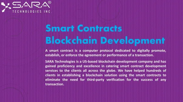 Smart contract development Services