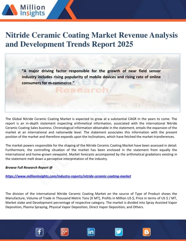 Nitride Ceramic Coating Market Revenue Analysis and Development Trends Report 2025