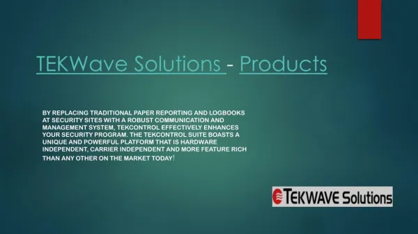 TEKWave Solutions - Products