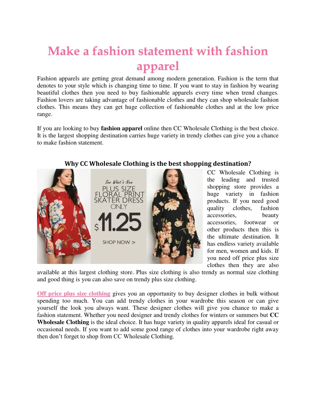 make a fashion statement with fashion apparel