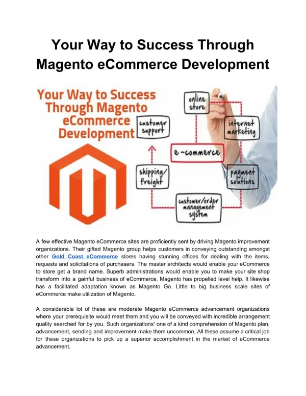 Your Way to Success Through Magento eCommerce Development
