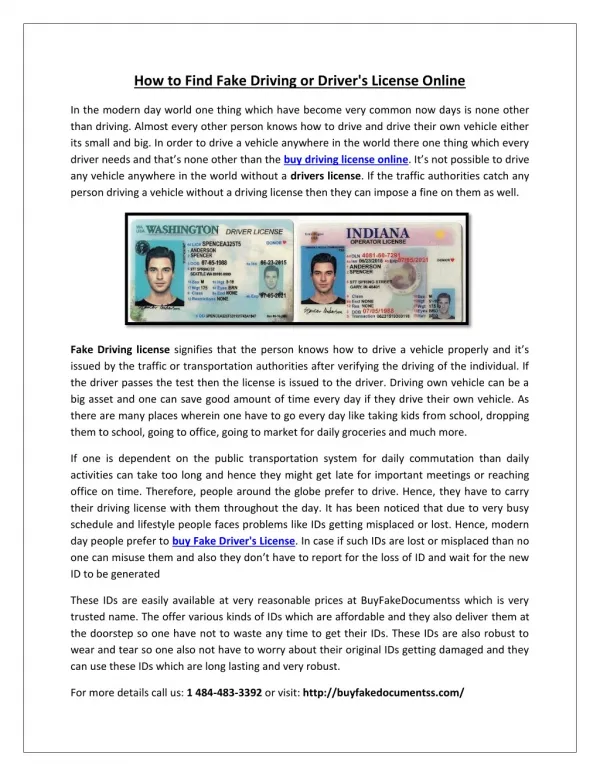 How to Find Fake Driving or Driver's License Online