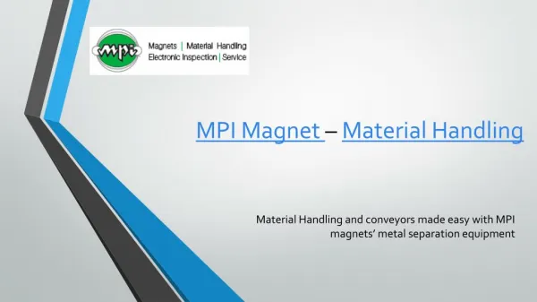 MPI Magnet - Material Handling