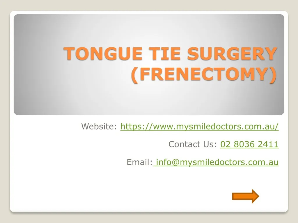 tongue tie surgery frenectomy