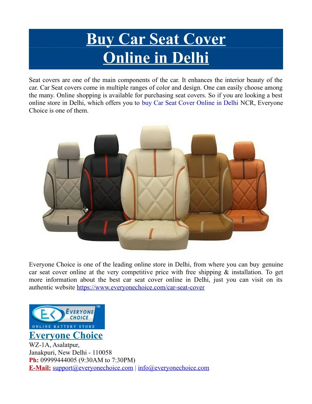 buy car seat cover online in delhi