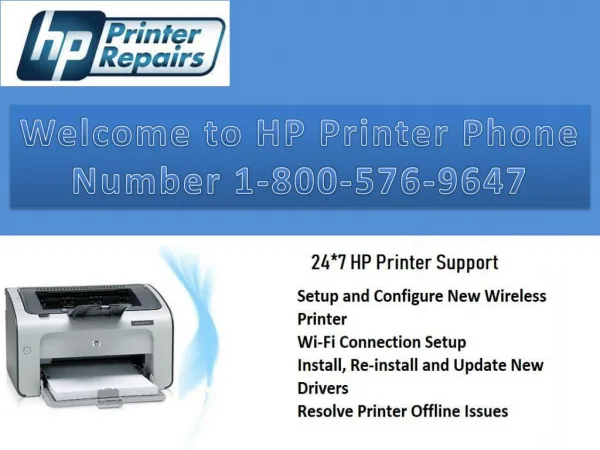 HP Printer Phone Number 1 (800) 576-9647
