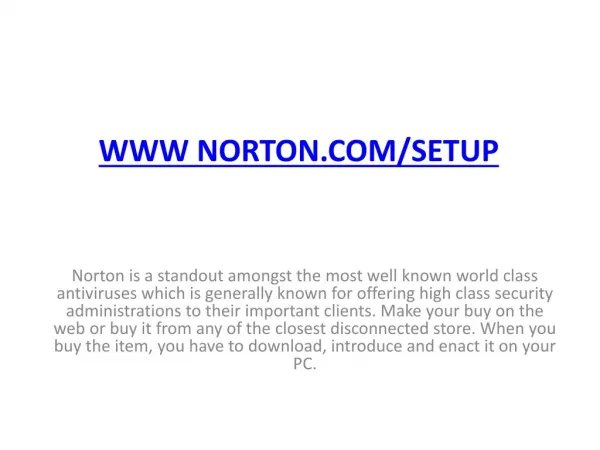 WWW NORTON.COM/SETUP | ENTER PRODUCT KEY, DOWNLOAD & INSTALL NORTON