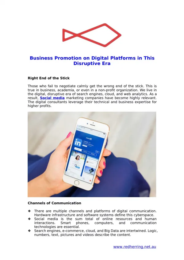 Business Promotion on Digital Platforms in This Disruptive Era