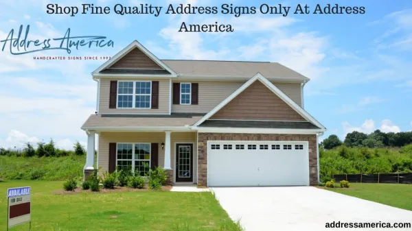 Shop Fine Quality Address Signs Only At Address America