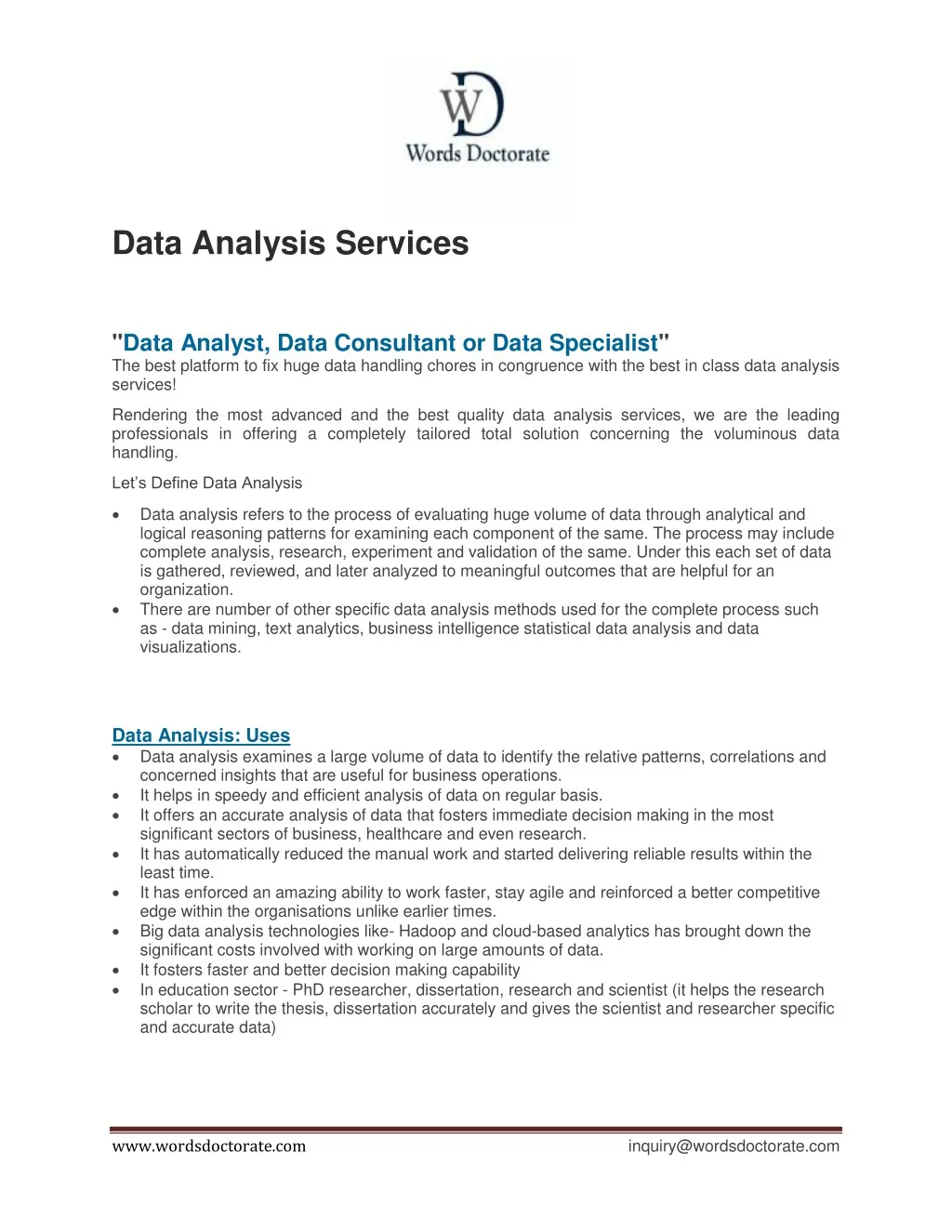 data analysis services