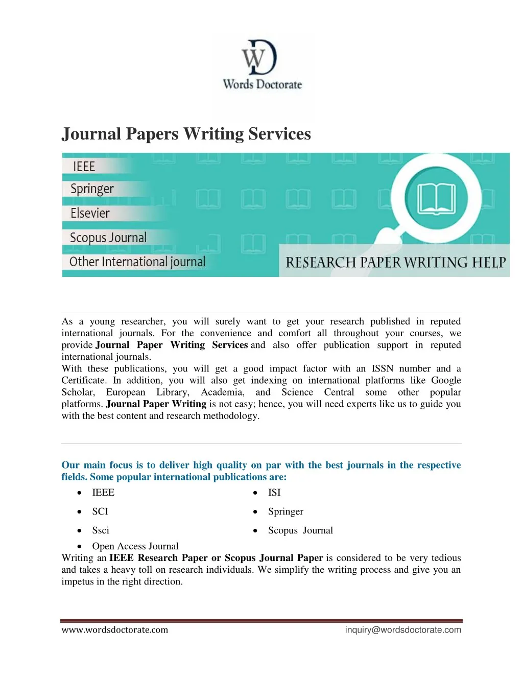 journal papers writing services