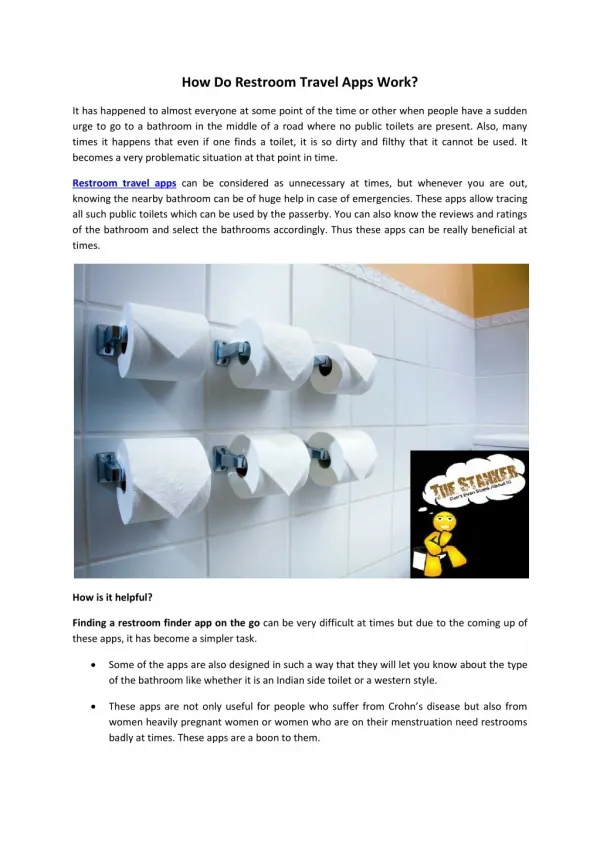 How Do Restroom Travel Apps Work?