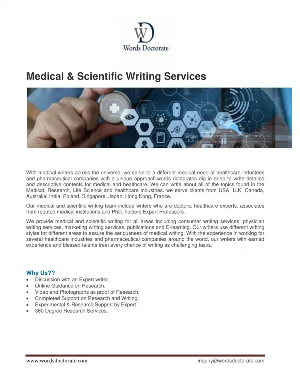 Medical & Scientific Writing Services