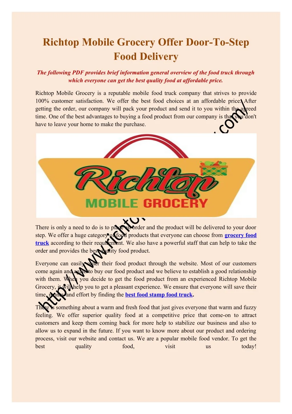 richtop mobile grocery offer door to step food