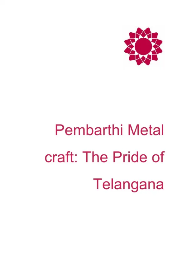 Pembarthi Metal craft: The Pride of Telangana